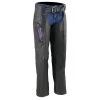 Motorycle Pants & Chaps Milwaukee Leather ML1179 Ladies Black And Purple Leather Chaps With Wing Embroidery