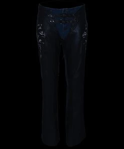 Milwaukee Leather ML1187 Ladies Black Leather Chaps With Reflective Tribal Embroidery Motorycle Pants & Chaps