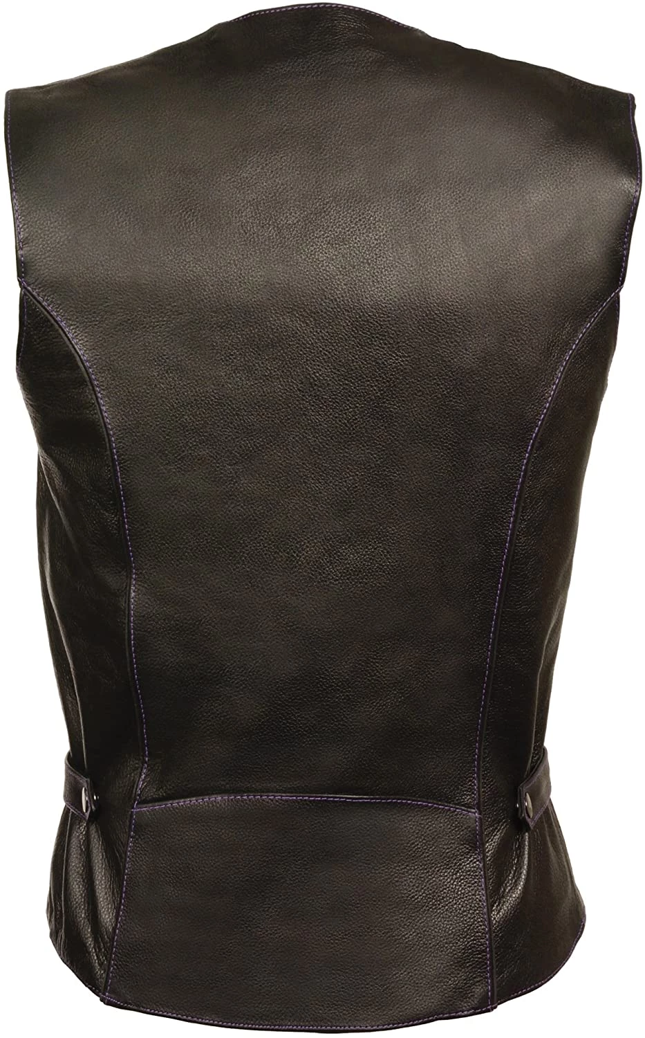 Milwaukee Leather ML1293 Women's Black And Purple ‘Wing Studded’ Leather Vest Motorcycle Vests