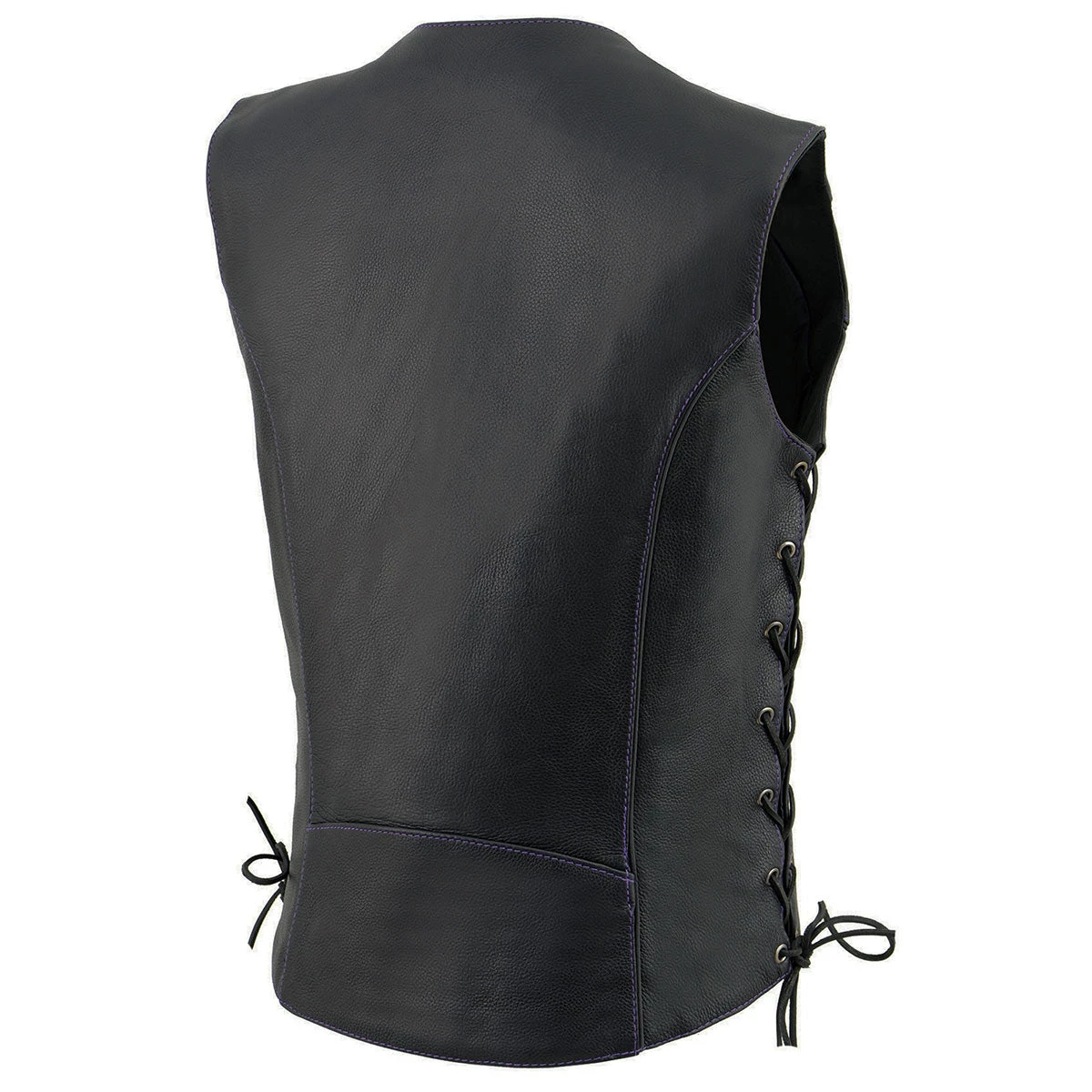 Milwaukee Leather ML1296 Women's Black And Purple Vest With Reflective Tribal Design