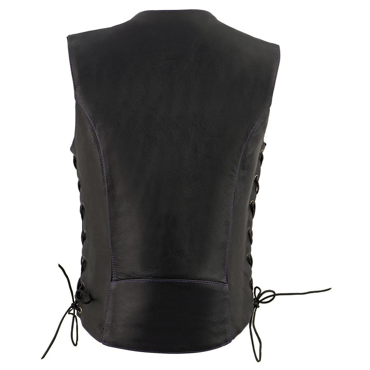 Milwaukee Leather ML1296 Women's Black And Purple Vest With Reflective Tribal Design