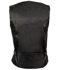 Motorcycle Vests Milwaukee Leather ML1296 Women's Black And Pink Vest With Reflective Tribal Design