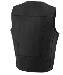 Milwaukee Leather ML1368 Men's Classic Black Leather Vest With Buffalo Nickel Snaps