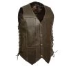 Milwaukee Leather ML1391RT Men's Retrown Brown 10 Pocket Side Lace Leather Vest Motorcycle Vests