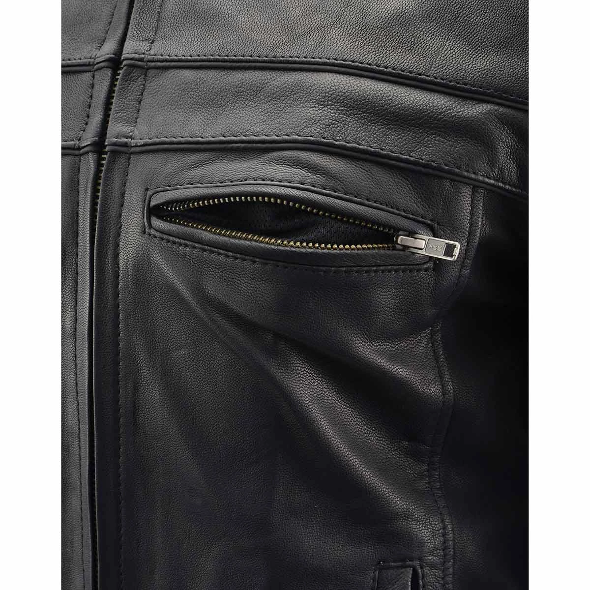 Milwaukee Leather ML1408 Men's Black 'Savage' Sporty Crossover Leather Jacket Leather Motorcycle Jackets