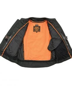 Milwaukee Leather ML1408 Men's Black'Savage' Sporty Crossover Leather Jacket Leather Motorcycle Jackets