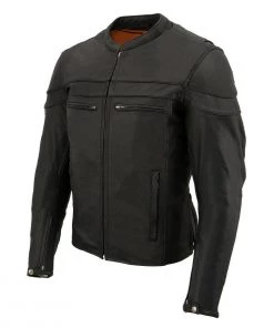 Milwaukee Leather ML1408 Men's Black'Savage' Sporty Crossover Leather Jacket Leather Motorcycle Jackets