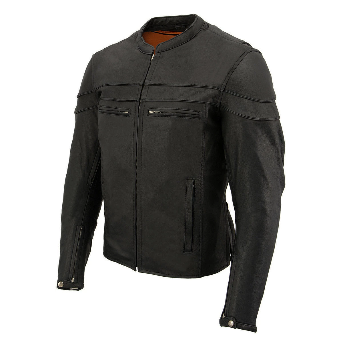 Milwaukee Leather ML1408 Men's Black 'Savage' Sporty Crossover Leather Jacket Leather Motorcycle Jackets