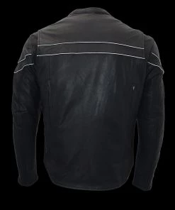 Milwaukee Leather ML1408 Men's Black'Savage' Sporty Crossover Leather Jacket Leather Motorcycle Jackets