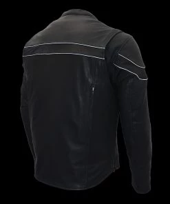 Milwaukee Leather ML1408 Men's Black'Savage' Sporty Crossover Leather Jacket Leather Motorcycle Jackets