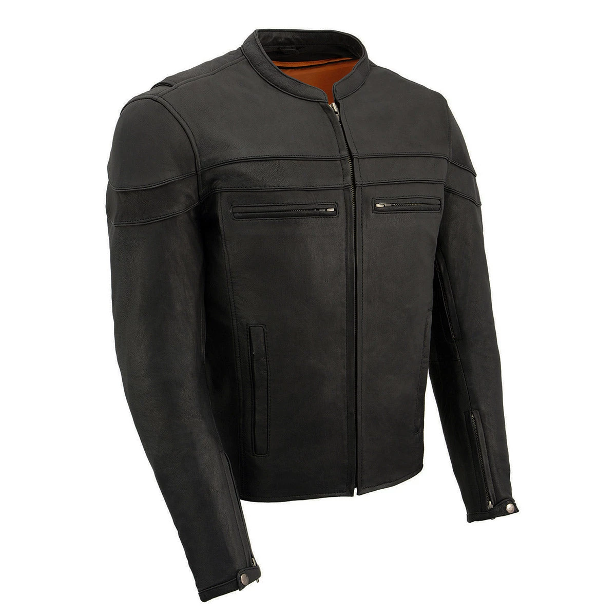 Milwaukee Leather ML1408 Men's Black 'Savage' Sporty Crossover Leather Jacket Leather Motorcycle Jackets