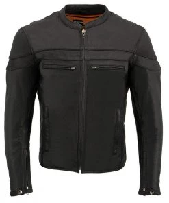 Milwaukee Leather ML1408 Men's Black'Savage' Sporty Crossover Leather Jacket Leather Motorcycle Jackets