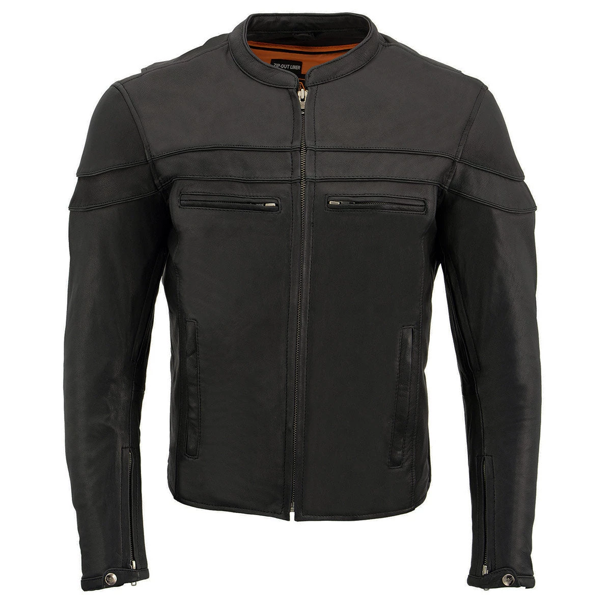Milwaukee Leather ML1408 Men's Black 'Savage' Sporty Crossover Leather Jacket Leather Motorcycle Jackets