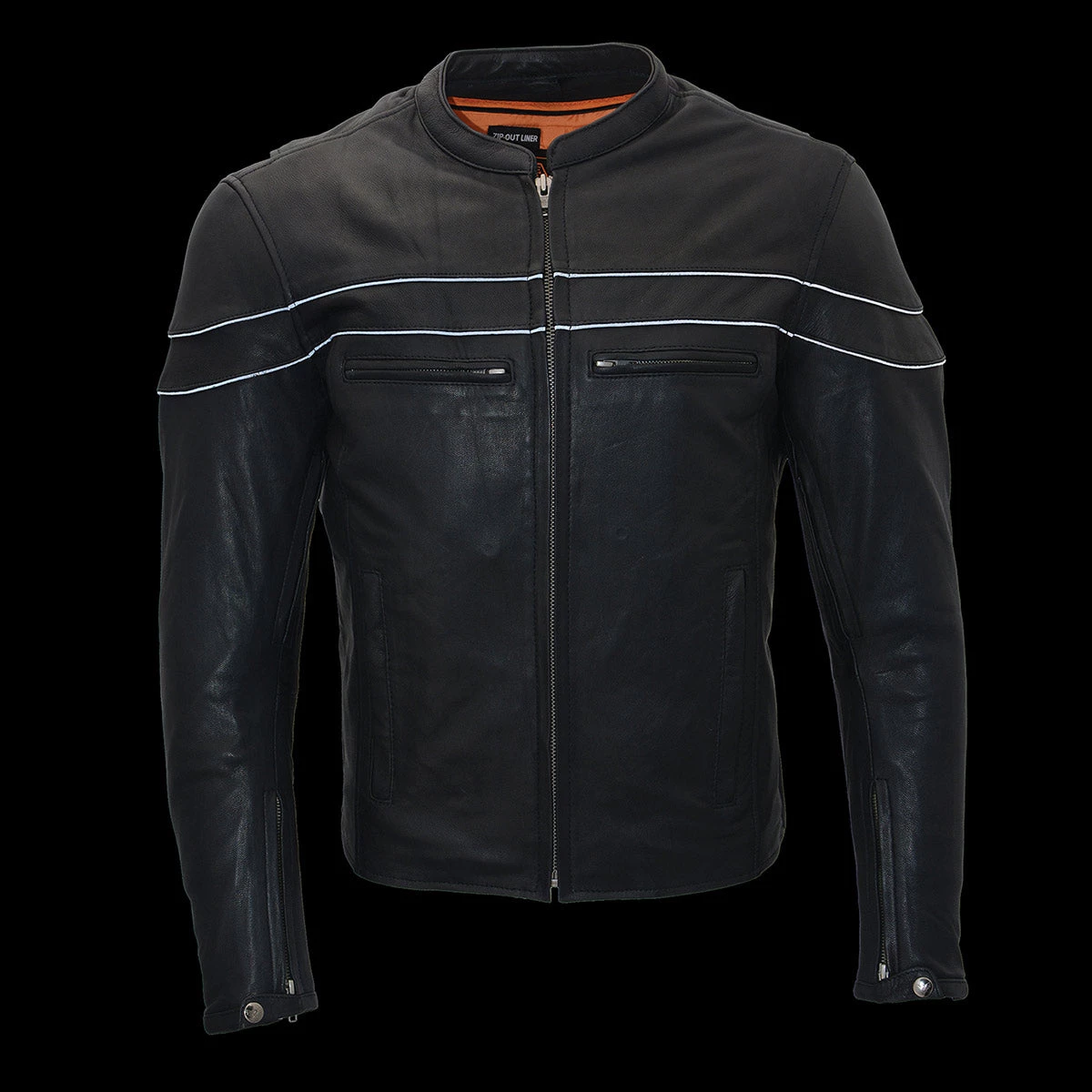 Milwaukee Leather ML1408 Men's Black 'Savage' Sporty Crossover Leather Jacket Leather Motorcycle Jackets