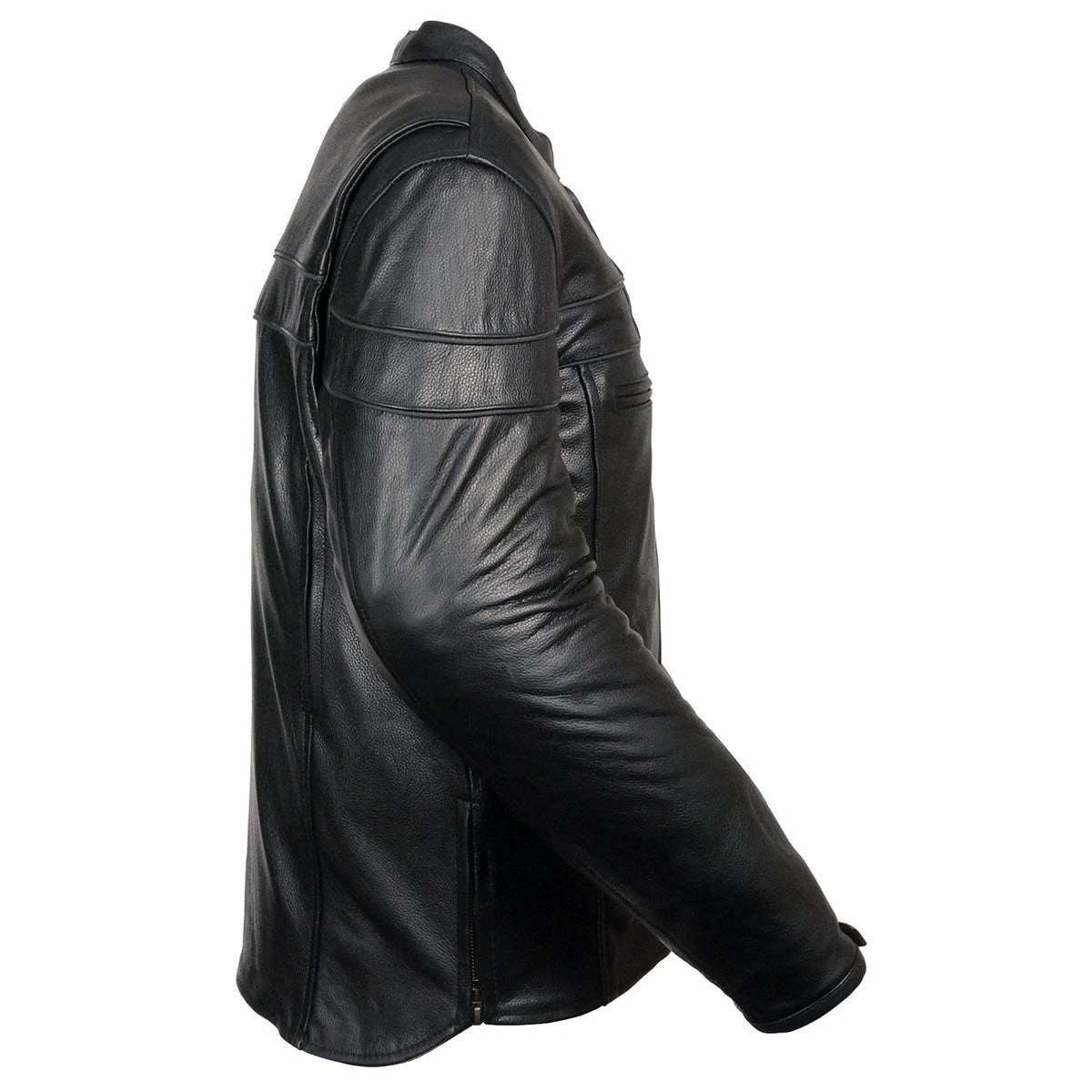 Milwaukee Leather ML1408 Men's Black 'Savage' Sporty Crossover Leather Jacket Leather Motorcycle Jackets