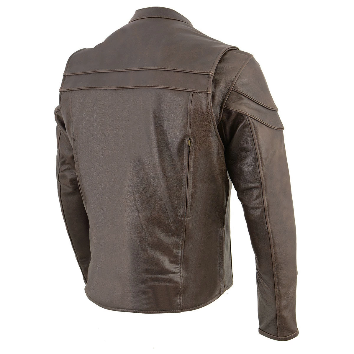 Milwaukee Leather ML1408RT Men's Retro Brown 'Savage' Sporty Crossover Retro Leather Jacket Leather Motorcycle Jackets