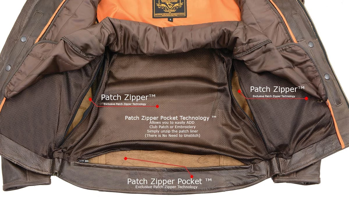 Milwaukee Leather ML1408RT Men's Retro Brown 'Savage' Sporty Crossover Retro Leather Jacket Leather Motorcycle Jackets