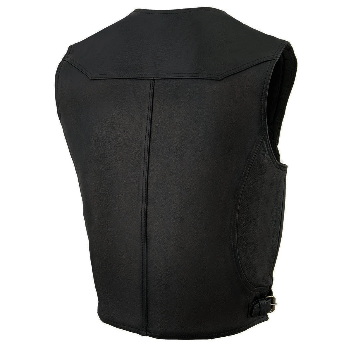 Milwaukee Leather ML1927 Men's Black Leather Motorcycle Vest With Side Buckles