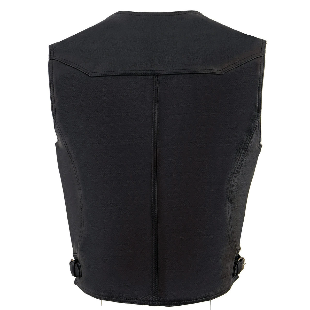 Milwaukee Leather ML1927 Men's Black Leather Motorcycle Vest With Side Buckles