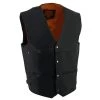 Milwaukee Leather ML1927 Men's Black Leather Motorcycle Vest With Side Buckles