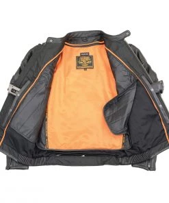 Milwaukee Leather ML2083 Men's Black Vented Reflective Leather Jacket