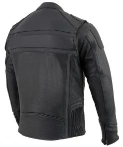 Milwaukee Leather ML2083 Men's Black Vented Reflective Leather Jacket