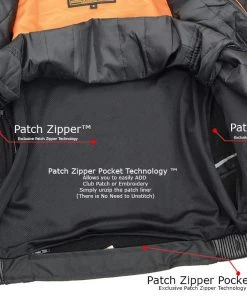 Milwaukee Leather ML2083 Men's Black Vented Reflective Leather Jacket