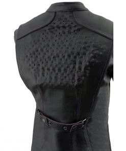 Leather Motorcycle Jackets Milwaukee Leather MLL2502 Ladies'Laser Cut' Distressed Black And Purple Scuba Style Racer Jacket