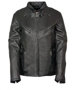 Milwaukee Leather MLL2510 Ladies Black Leather Vented Jacket With Side Buckles Leather Motorcycle Jackets