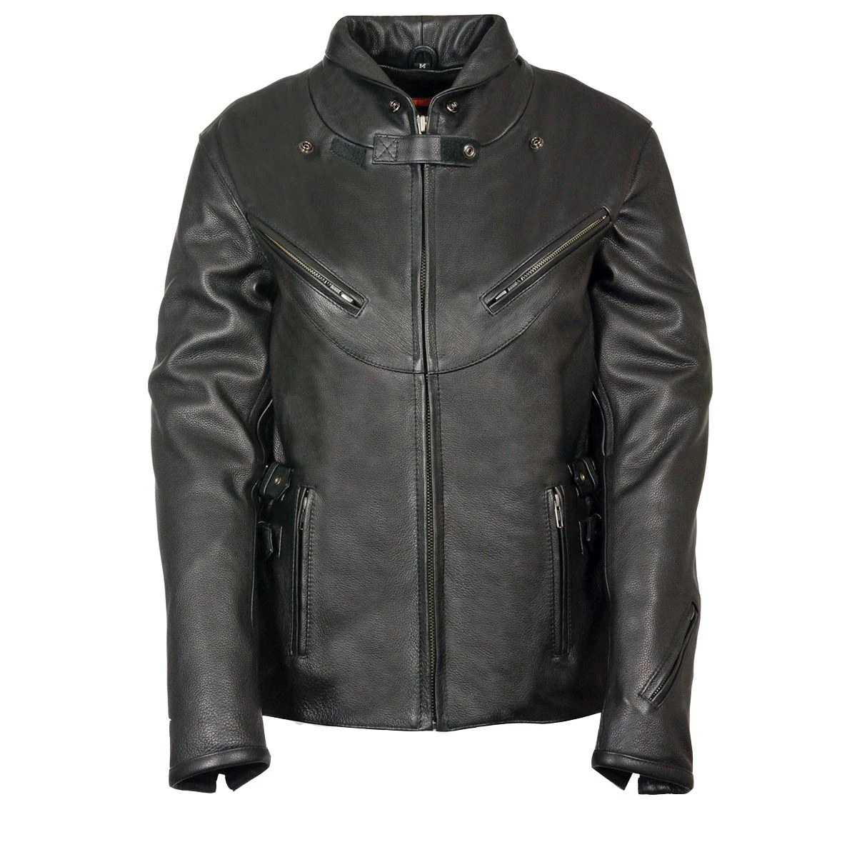 Milwaukee Leather MLL2510 Ladies Black Leather Vented Jacket With Side Buckles Leather Motorcycle Jackets