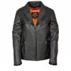 Milwaukee Leather MLL2510 Ladies Black Leather Vented Jacket With Side Buckles Leather Motorcycle Jackets