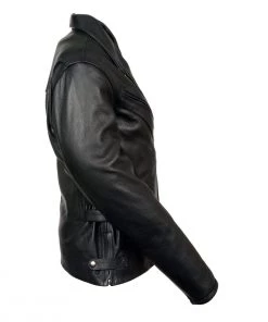 Milwaukee Leather MLL2510 Ladies Black Leather Vented Jacket With Side Buckles Leather Motorcycle Jackets
