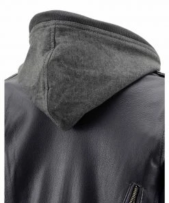 Milwaukee Leather MLL2516 Women's Black Leather Rub Off Jacket With Hoodie Jacket