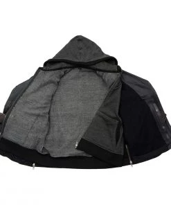 Milwaukee Leather MLL2516 Women's Black Leather Rub Off Jacket With Hoodie Jacket