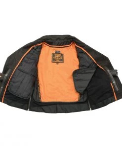 Leather Motorcycle Jackets Milwaukee Leather MLL2525 Women's Black Leather Lightweight Lace To Lace Jacket