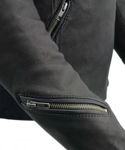 Leather Motorcycle Jackets Milwaukee Leather MLL2525 Women's Black Leather Lightweight Lace To Lace Jacket