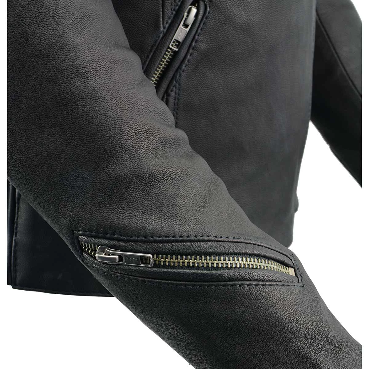 Leather Motorcycle Jackets Milwaukee Leather MLL2525 Women's Black Leather Lightweight Lace To Lace Jacket