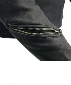 Leather Motorcycle Jackets Milwaukee Leather MLL2525 Women's Black Leather Lightweight Lace To Lace Jacket