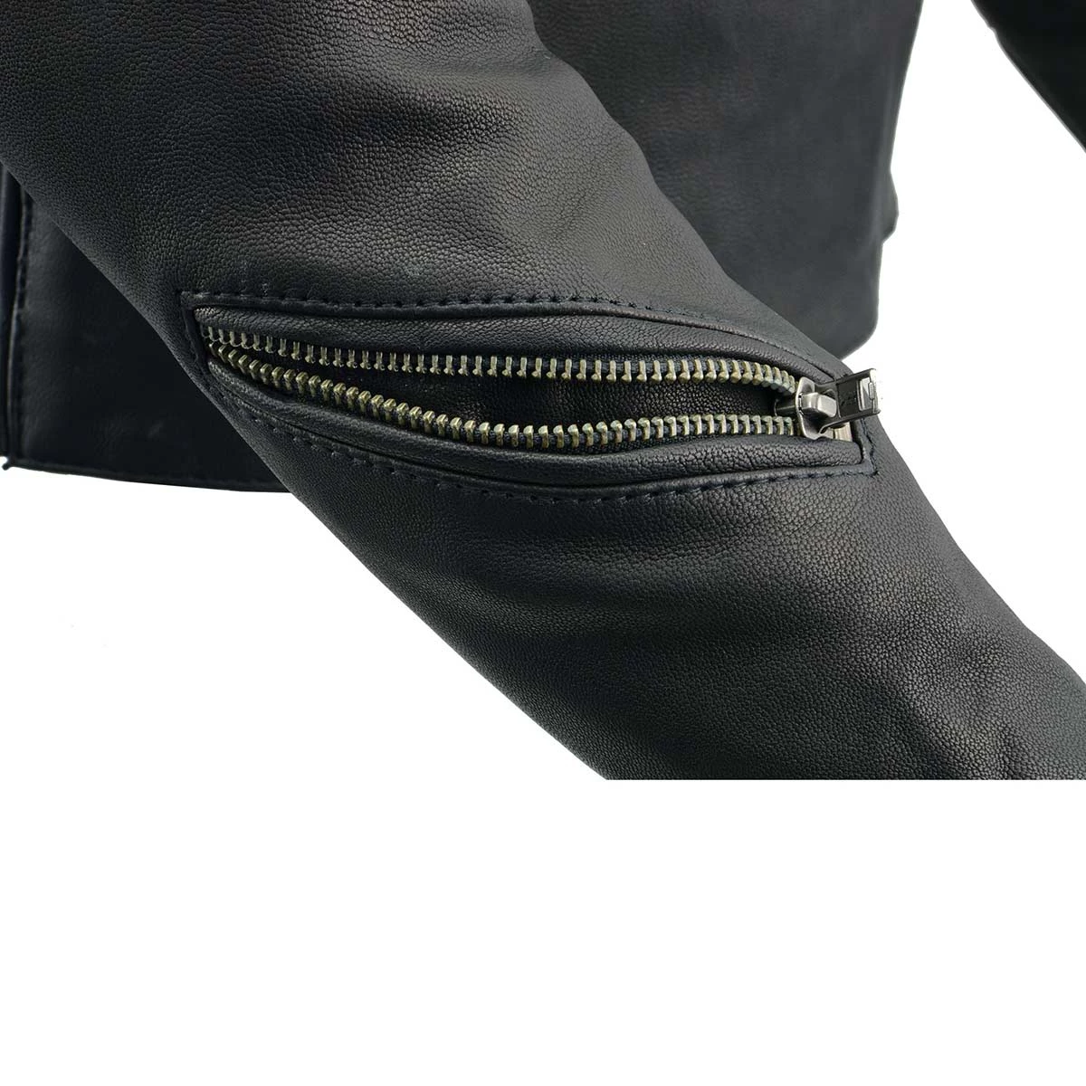 Leather Motorcycle Jackets Milwaukee Leather MLL2525 Women's Black Leather Lightweight Lace To Lace Jacket