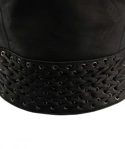 Leather Motorcycle Jackets Milwaukee Leather MLL2525 Women's Black Leather Lightweight Lace To Lace Jacket