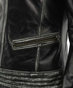 Milwaukee Leather MLL2526 Women's Laced Detail Distressed Grey Leather Jacket Leather Motorcycle Jackets