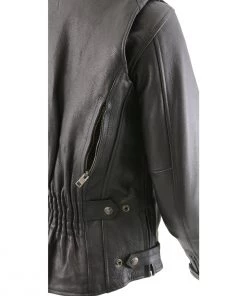 Milwaukee Leather MLL2530 Women's Vented Black Leather Scooter Jacket Leather Motorcycle Jackets