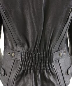 Milwaukee Leather MLL2530 Women's Vented Black Leather Scooter Jacket Leather Motorcycle Jackets