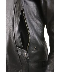 Milwaukee Leather MLL2530 Women's Vented Black Leather Scooter Jacket Leather Motorcycle Jackets
