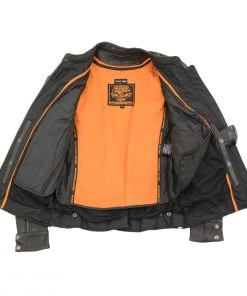 Milwaukee Leather MLL2530 Women's Vented Black Leather Scooter Jacket Leather Motorcycle Jackets