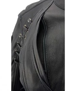 Milwaukee Leather MLL2535 Women's Black Leather Lightweight Scuba Racer Jacket