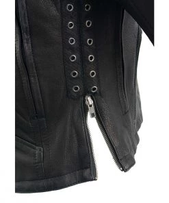 Milwaukee Leather MLL2535 Women's Black Leather Lightweight Scuba Racer Jacket