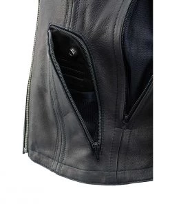 Milwaukee Leather MLL2535 Women's Black Leather Lightweight Scuba Racer Jacket