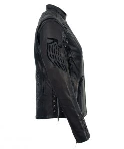 Milwaukee Leather MLL2535 Women's Black Leather Lightweight Scuba Racer Jacket