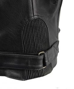 Milwaukee Leather MLL2540 Women's Crossover Black Leather Scooter Jacket Reflective Skull Graphic